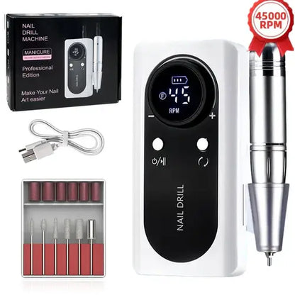 Rechargeable Nail Drill Machine With Low Noise & LCD Display