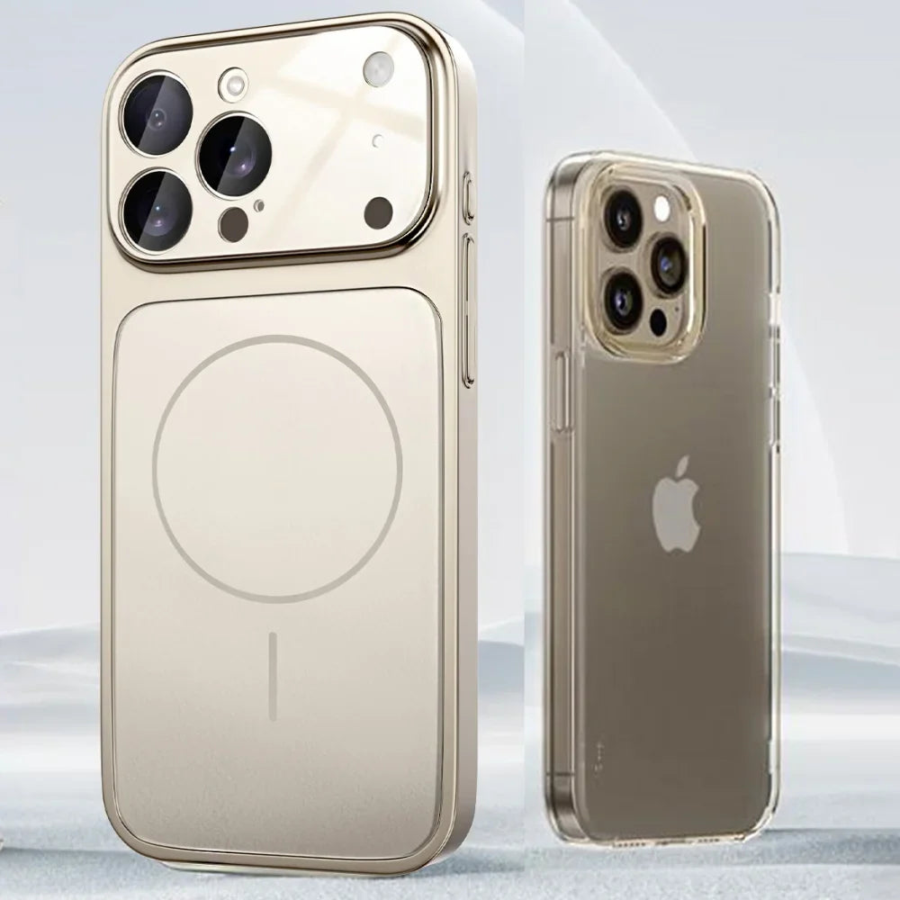 Original Glass Nano Matte Case For iPhone 17 16 15 14 13 Pro Max 17Air Magnetic For Magsafe Wireless Charging Armor Funda
