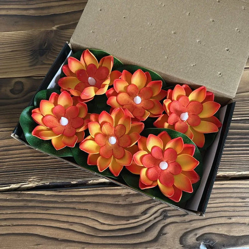 1PC/6PCS LED Lotus Night Lamp Floating Water Sensor Flower Lamp Garden