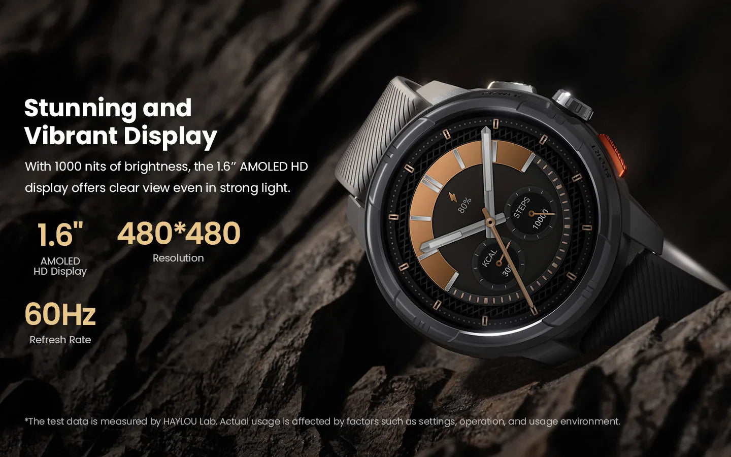 HAYLOU Solar Ultra GPS Smartwatch 1.6” AMOLED Display 5ATM Waterproof Built-in GPS Bluetooth Phone Calls Sports Smart Watch