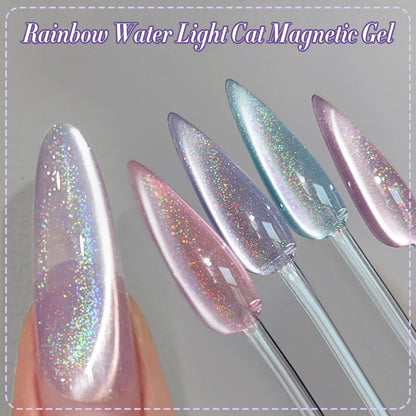 BORN PRETTY 10ml Rainbow Purple Water Light Cat Magnetic Gel Nail