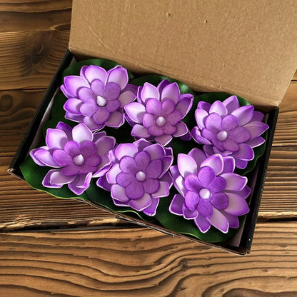 1PC/6PCS LED Lotus Night Lamp Floating Water Sensor Flower Lamp Garden
