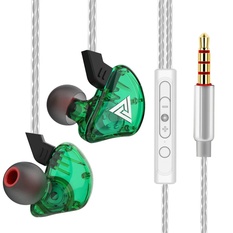 Original QKZ AK6 In Ear Earphone 6 Dynamic Driver Unit Headphone With Mic Stereo Sports HIFI Subwoofer Headset Monitor Earbuds