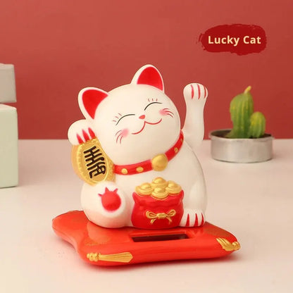 1pc Lucky Beckoning Cat Solar Powered Waving Wealth Good Fortune