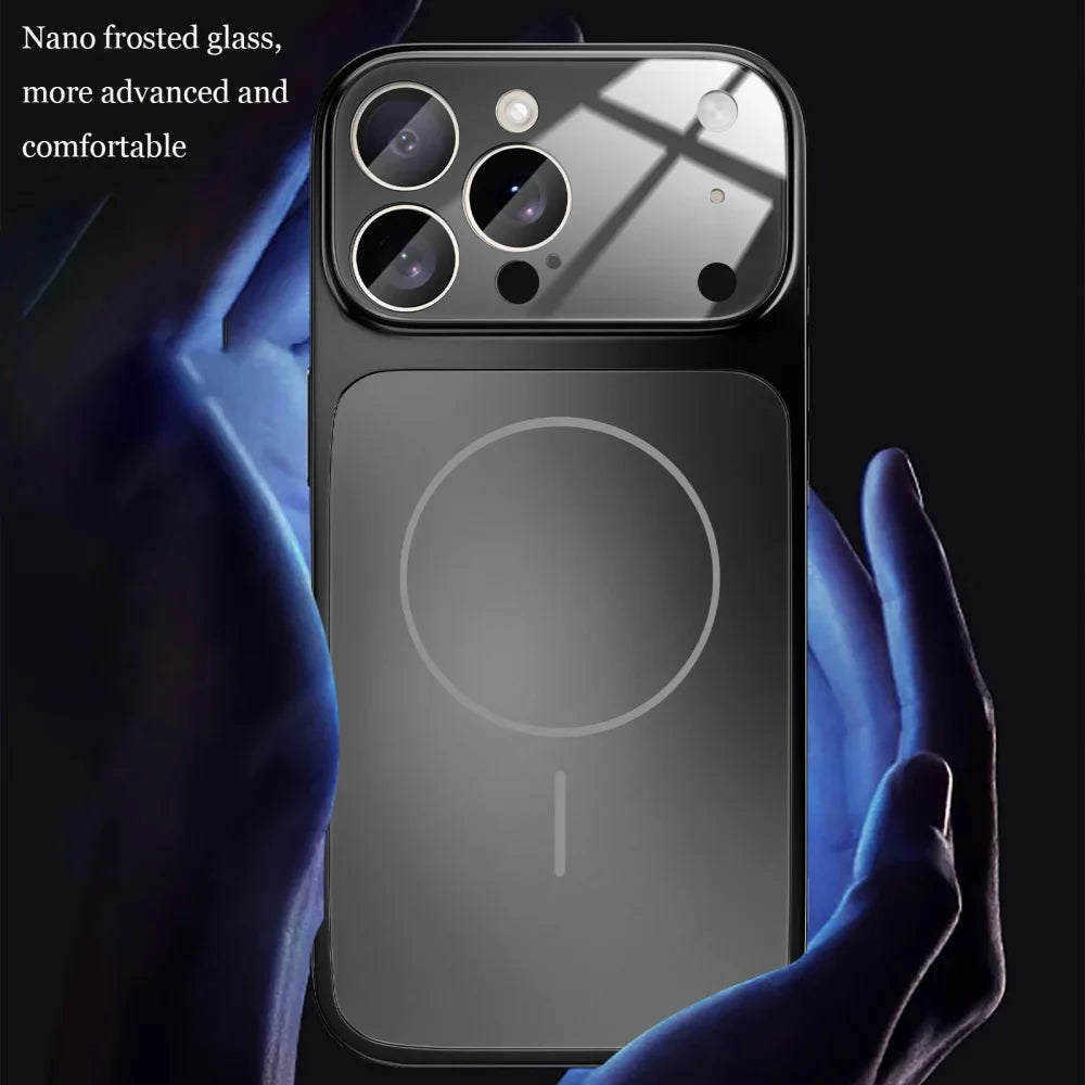 Original Glass Nano Matte Case For iPhone 17 16 15 14 13 Pro Max 17Air Magnetic For Magsafe Wireless Charging Armor Funda