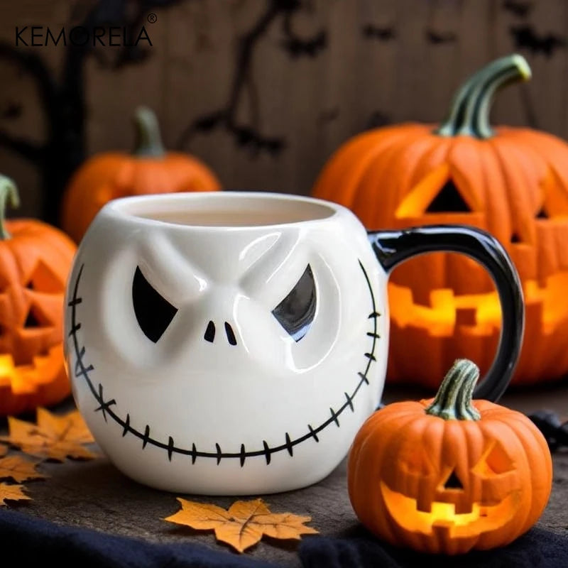 1pc Halloween Skull Jack Ceramic Mug Ghost Mug 400ml Iced American