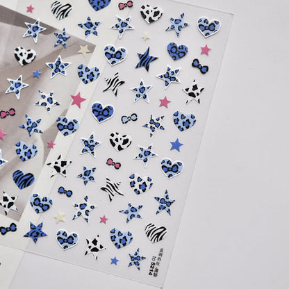 Halloween 5D Nail Art Stickers Sweet Pink Heart-Shaped Pumpkins Black