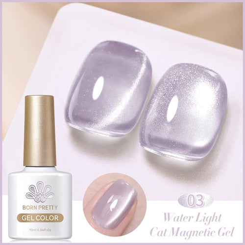 BORN PRETTY 10ml Rainbow Purple Water Light Cat Magnetic Gel Nail