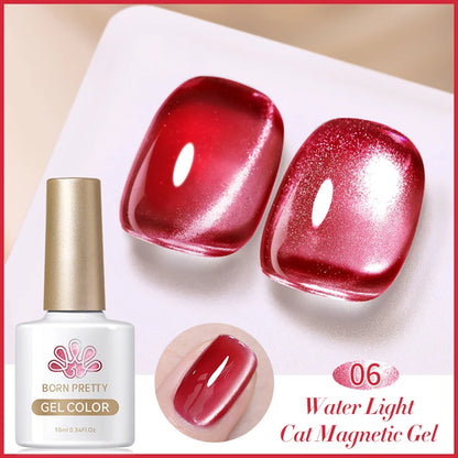 BORN PRETTY 10ml Rainbow Purple Water Light Cat Magnetic Gel Nail
