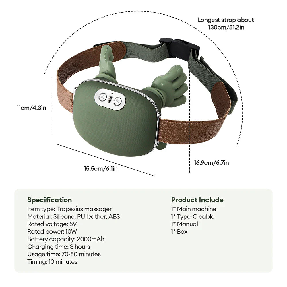 4D Bionic Wireless Neck & Shoulder Massager – Shiatsu Deep Tissue Cervical & Trapezius Massage Shawl with Brushless Motor, Heat Therapy & Rechargeable Design
