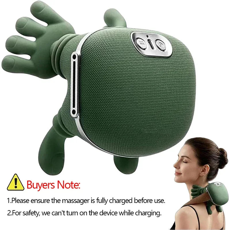 4D Bionic Wireless Neck & Shoulder Massager – Shiatsu Deep Tissue Cervical & Trapezius Massage Shawl with Brushless Motor, Heat Therapy & Rechargeable Design