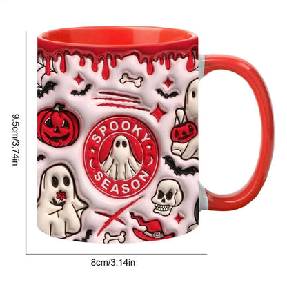 Ghost Mug 3D Milk Mug With Handle Ceramic Tea Mug 350ml Spooky
