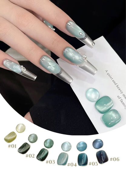 1-6PCS Bamboo Series Cat's Eye Gel Nail Polish 2025 Fall Winter