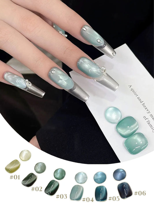 1-6PCS Bamboo Series Cat's Eye Gel Nail Polish 2025 Fall Winter