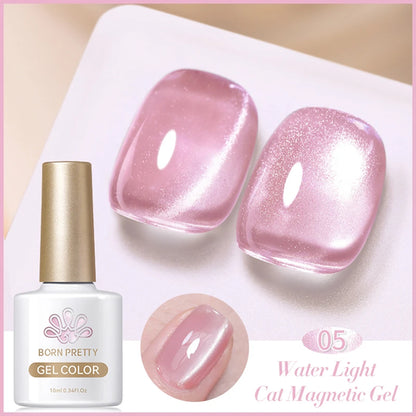 BORN PRETTY 10ml Rainbow Purple Water Light Cat Magnetic Gel Nail