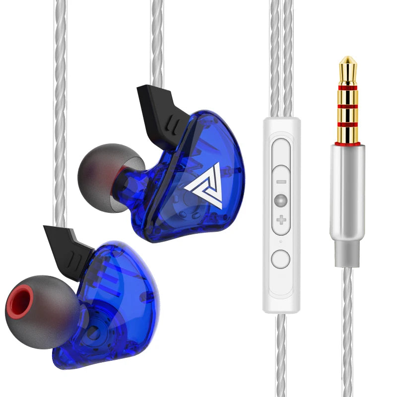 Original QKZ AK6 In Ear Earphone 6 Dynamic Driver Unit Headphone With Mic Stereo Sports HIFI Subwoofer Headset Monitor Earbuds