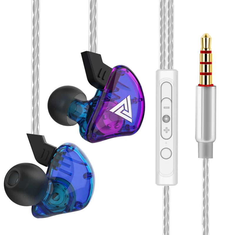 Original QKZ AK6 In Ear Earphone 6 Dynamic Driver Unit Headphone With Mic Stereo Sports HIFI Subwoofer Headset Monitor Earbuds