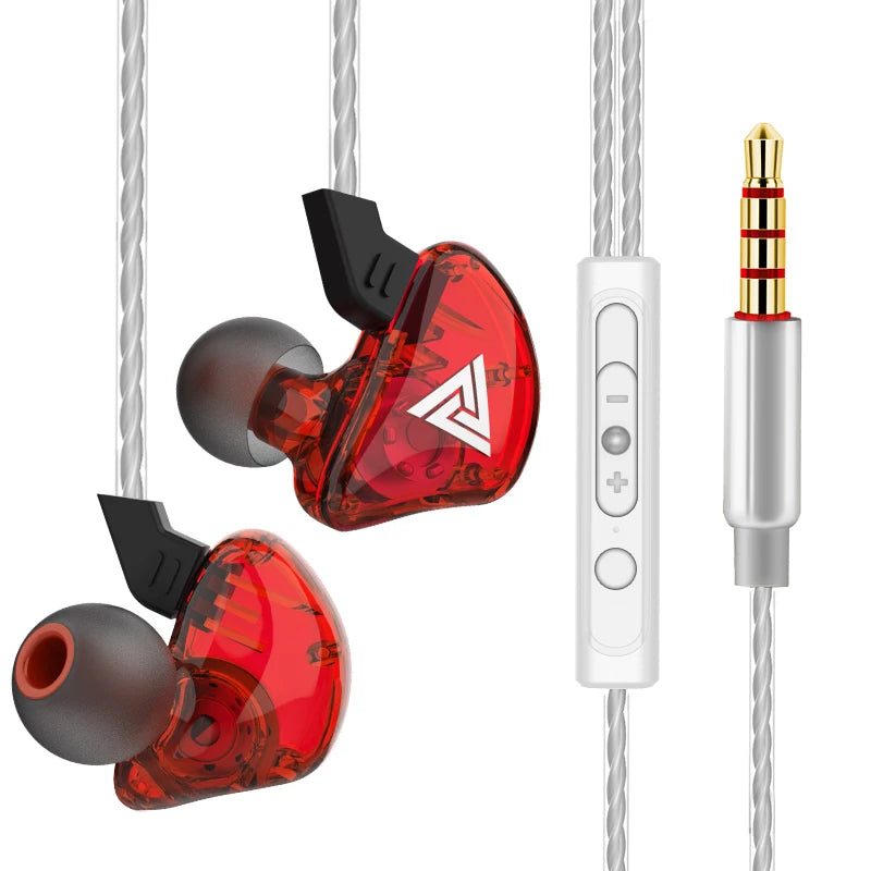 Original QKZ AK6 In Ear Earphone 6 Dynamic Driver Unit Headphone With Mic Stereo Sports HIFI Subwoofer Headset Monitor Earbuds