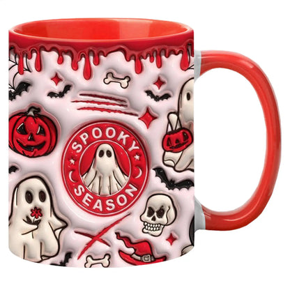 Ghost Mug 3D Milk Mug With Handle Ceramic Tea Mug 350ml Spooky
