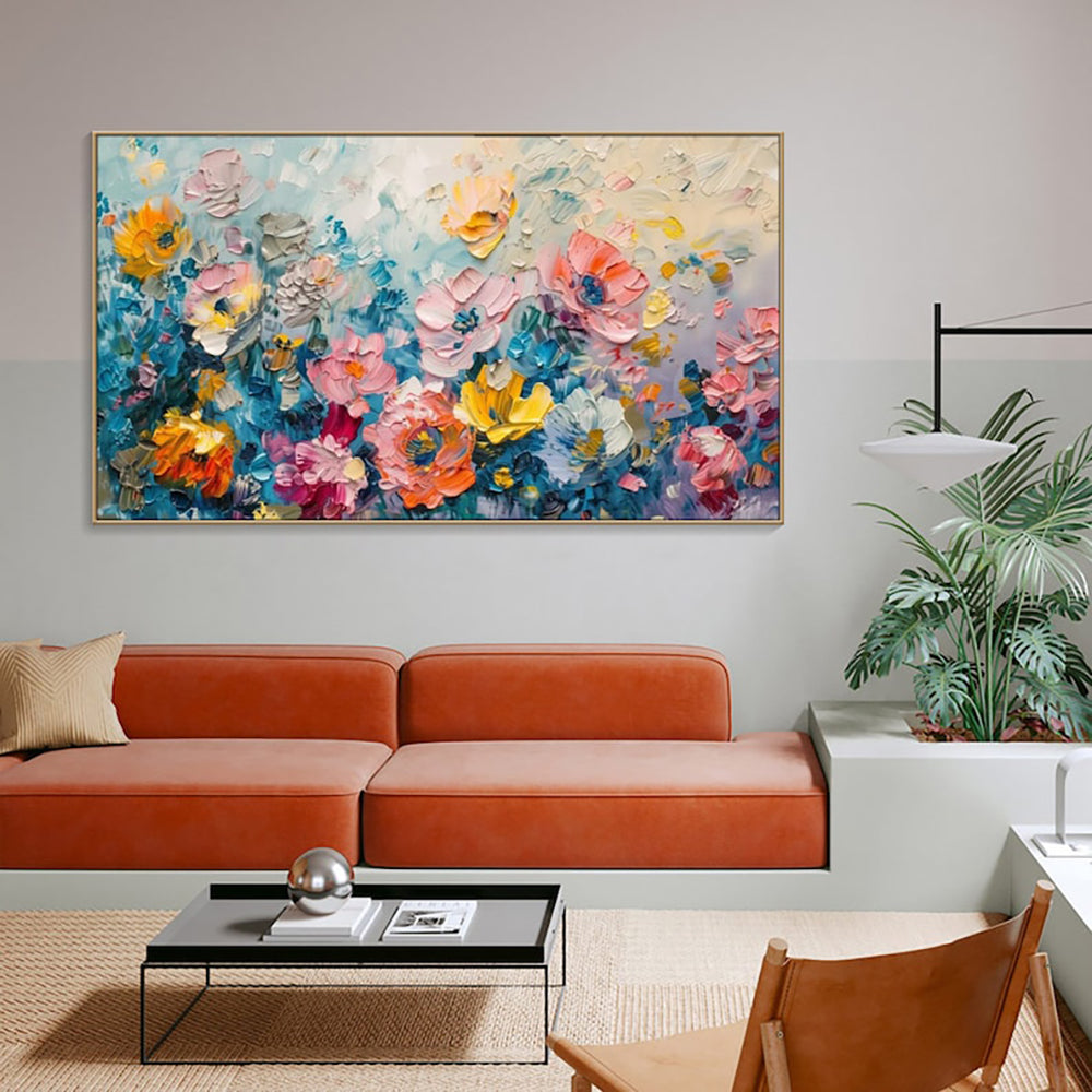 Handmade Handpainted Oil Painting On Canvas Large Fashion Flower Wall Art Rose Picture For Living Room Home Decor Gift