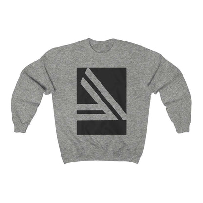 Men's Double Slanted Logo Crewneck Sweatshirt in gray with a bold graphic design.
