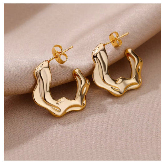 Retro Geometric Stainless Steel Earrings For Women