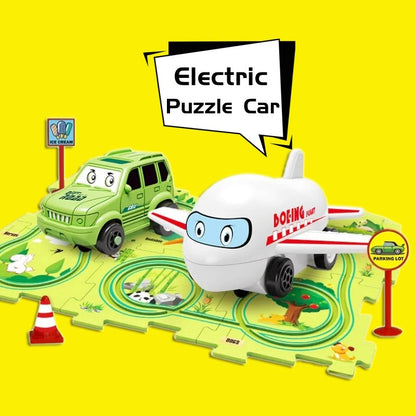 Children Puzzle Electric Railroad Speeder DIY Assembly Electric Car