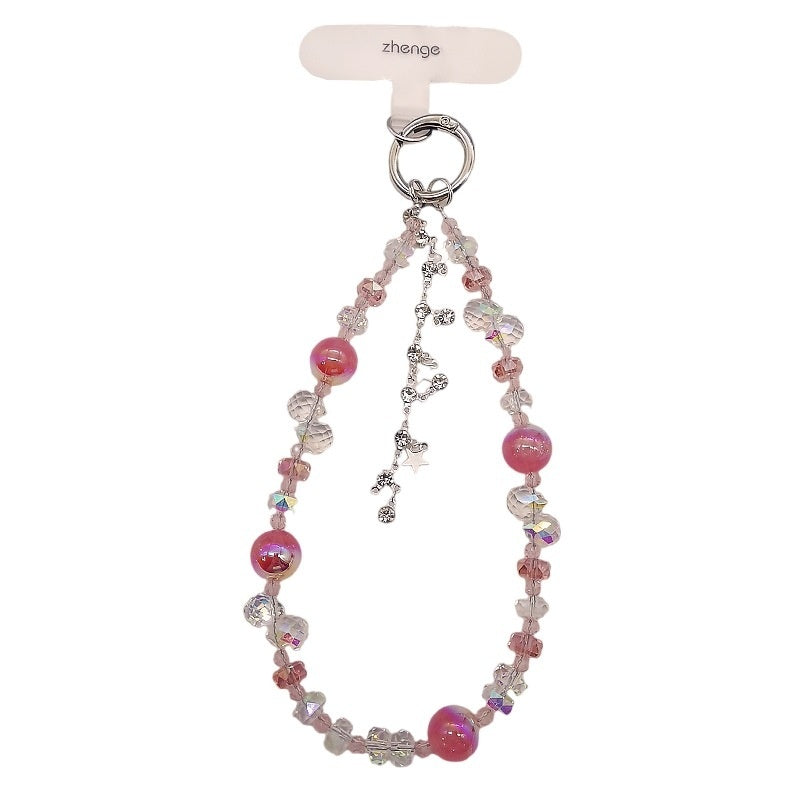 Star-diamond Tassel Crystal Phone Case Charm With Beads