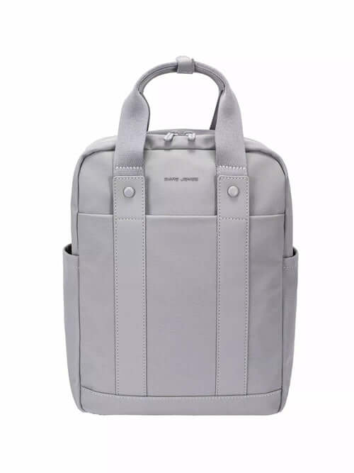 David Jones Canvas Backpack Bag with Dual Handle in grey, featuring dual handles and a modern minimalist design.