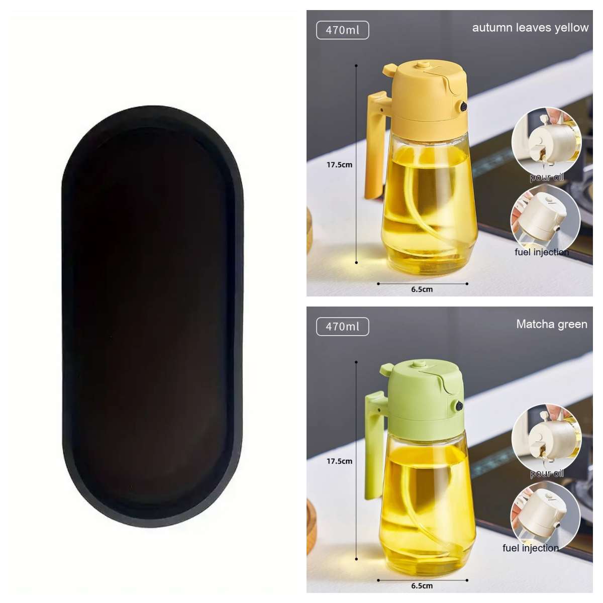 470ML Glass Olive Oil Sprayer & Dispenser – 2-in-1 Spray & Pour Bottle