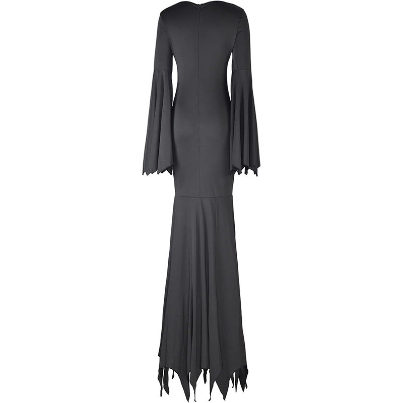 Black Costume Womens Gothic Witch Bat Sleeve Dress Halloween Cosplay