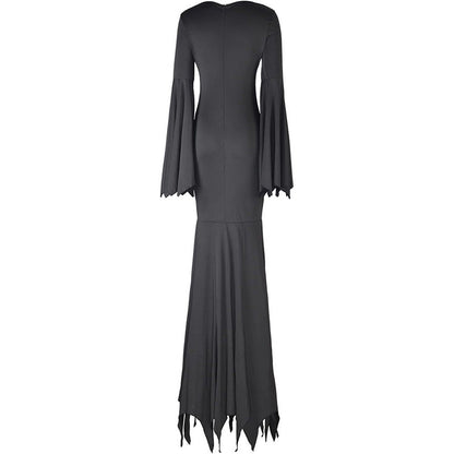 Black Costume Womens Gothic Witch Bat Sleeve Dress Halloween Cosplay