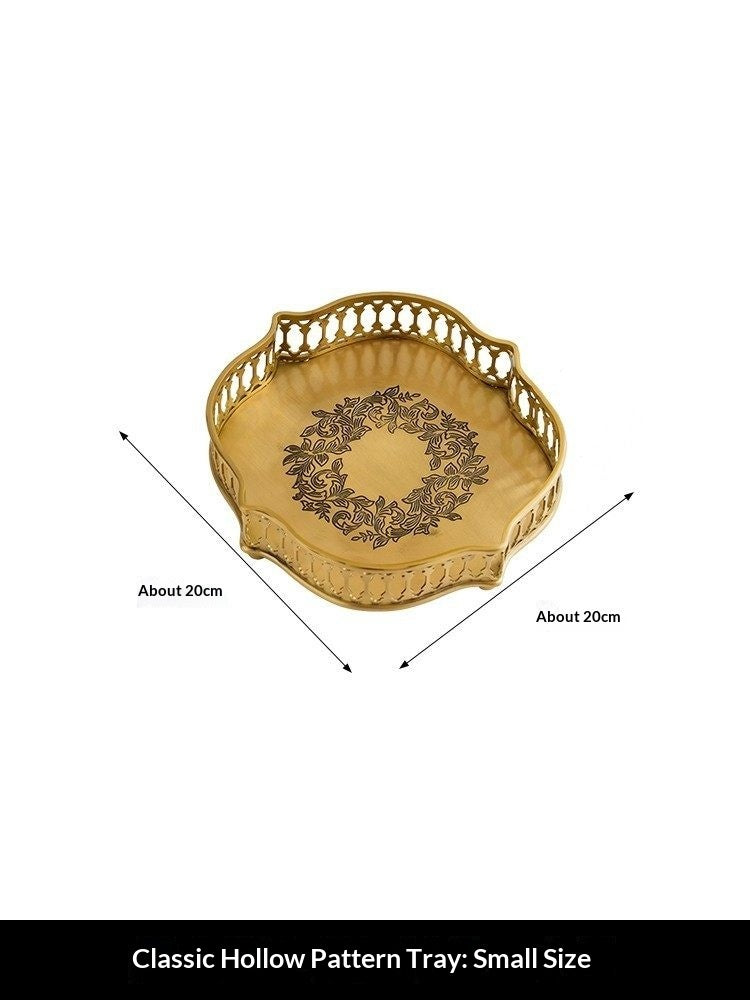 Brass Carved Tray For Home Decor