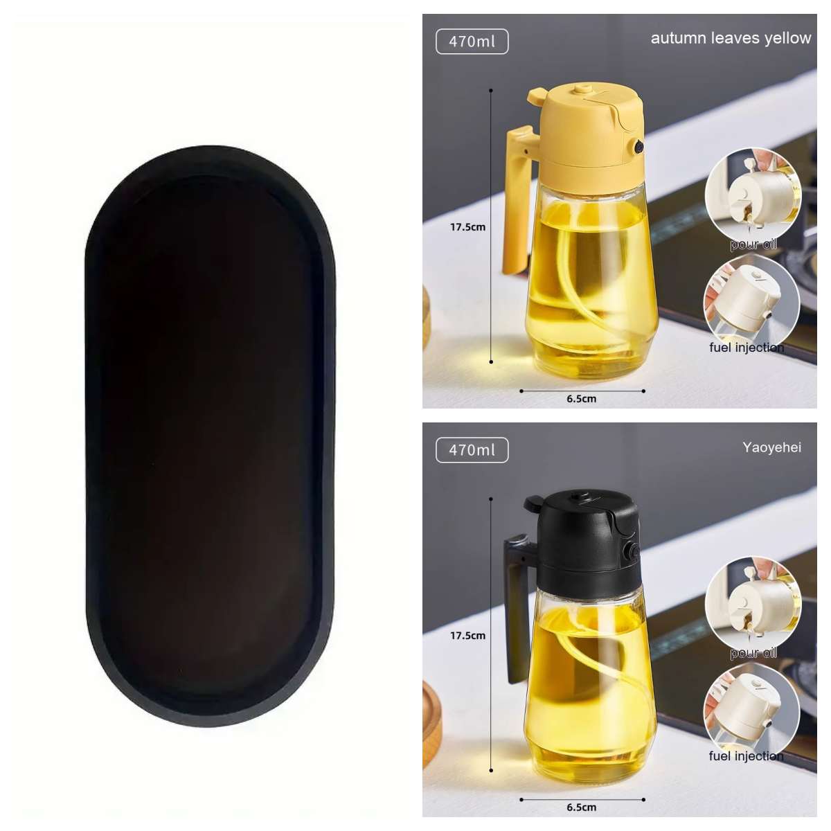 470ML Glass Olive Oil Sprayer & Dispenser – 2-in-1 Spray & Pour Bottle