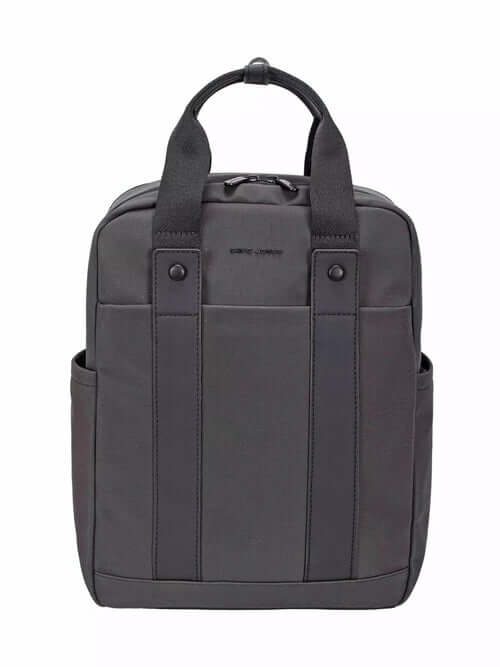 David Jones Canvas Backpack Bag with Dual Handle in sleek grey design, featuring sturdy dual handles and side pockets.