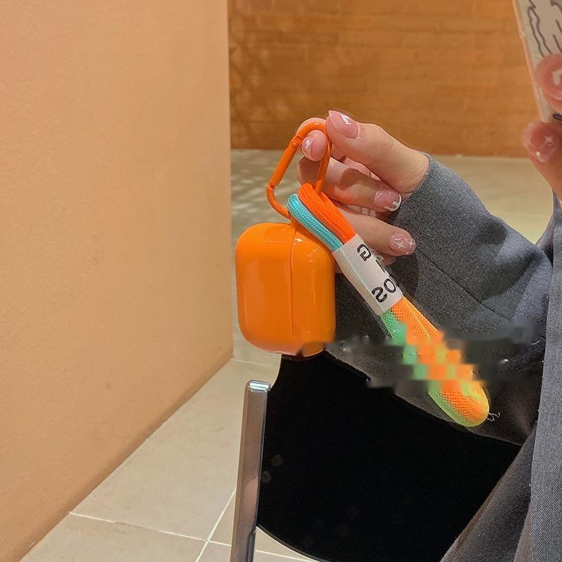 Compatible with Apple, Fluorescent Green Lanyard Chain Earphone Sleeve