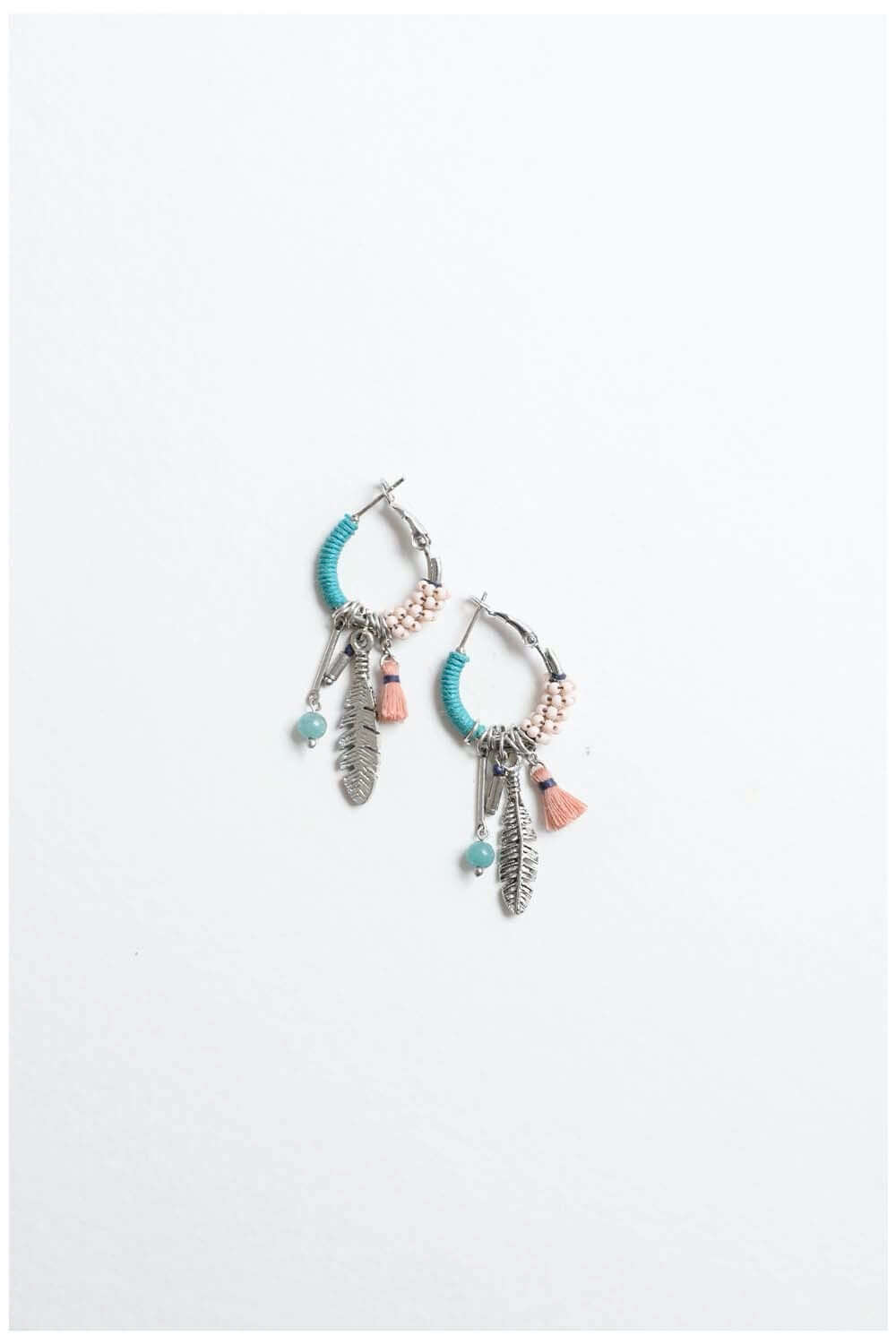 Dainty Feather Hoop Earrings