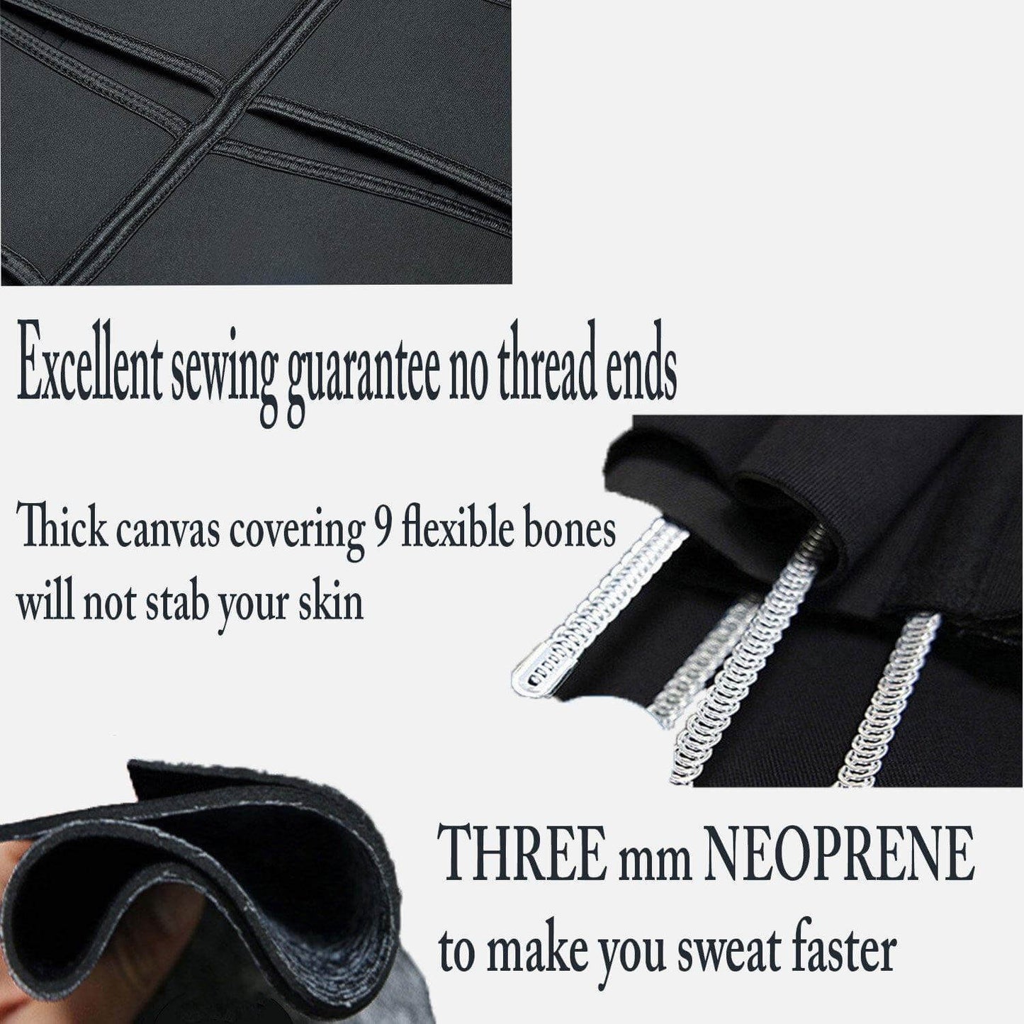 THREE BELT women waist trainer to lose weight while working out features excellent sewing and thick canvas for comfort.