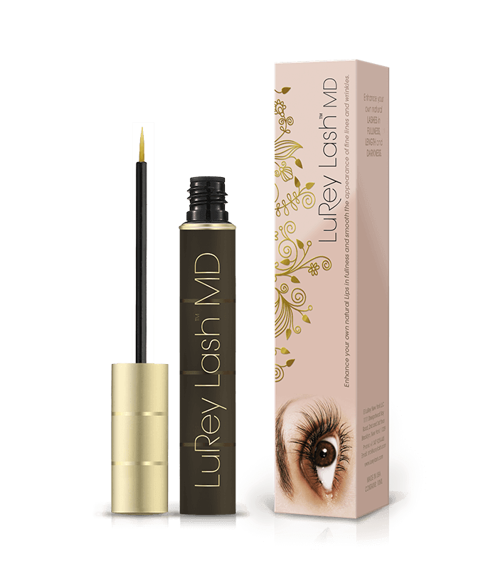 Eyelash Growth Serum LuRey Lash with applicator and packaging displayed.