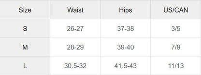 Size chart for Elastic High Waist A-Line Pleated Satin Maxi Skirt Formal Prom BLACK showing waist, hips, and US/CAN sizes.