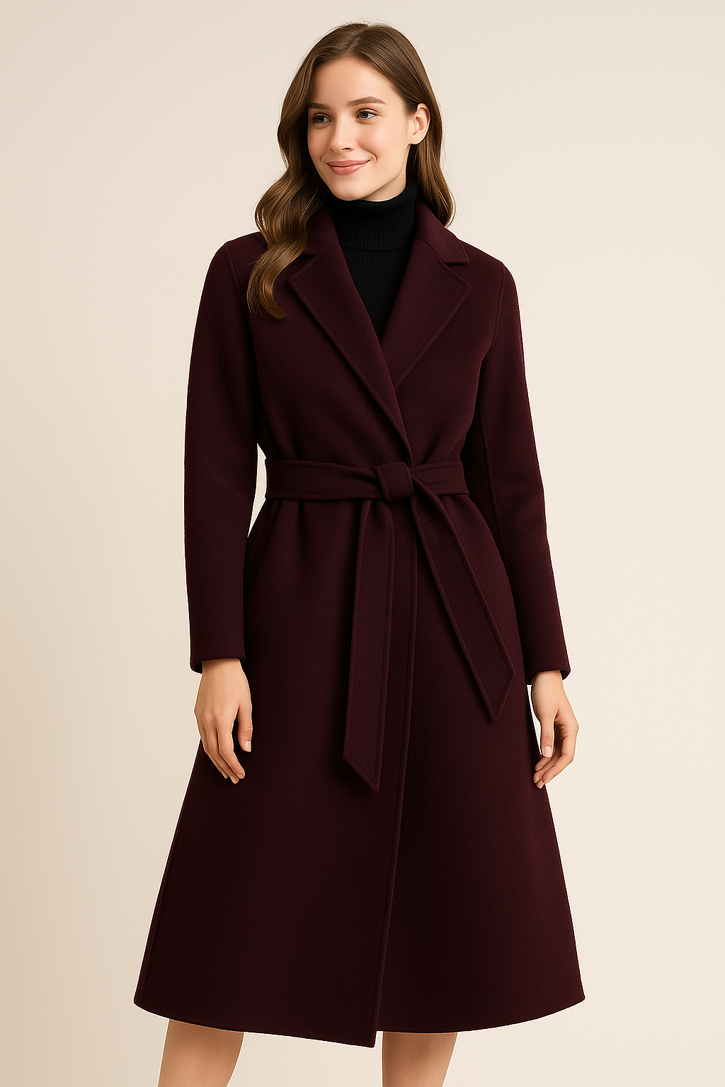 Autumn & Winter Temperament Korean Wool Coat for Women – Elegant