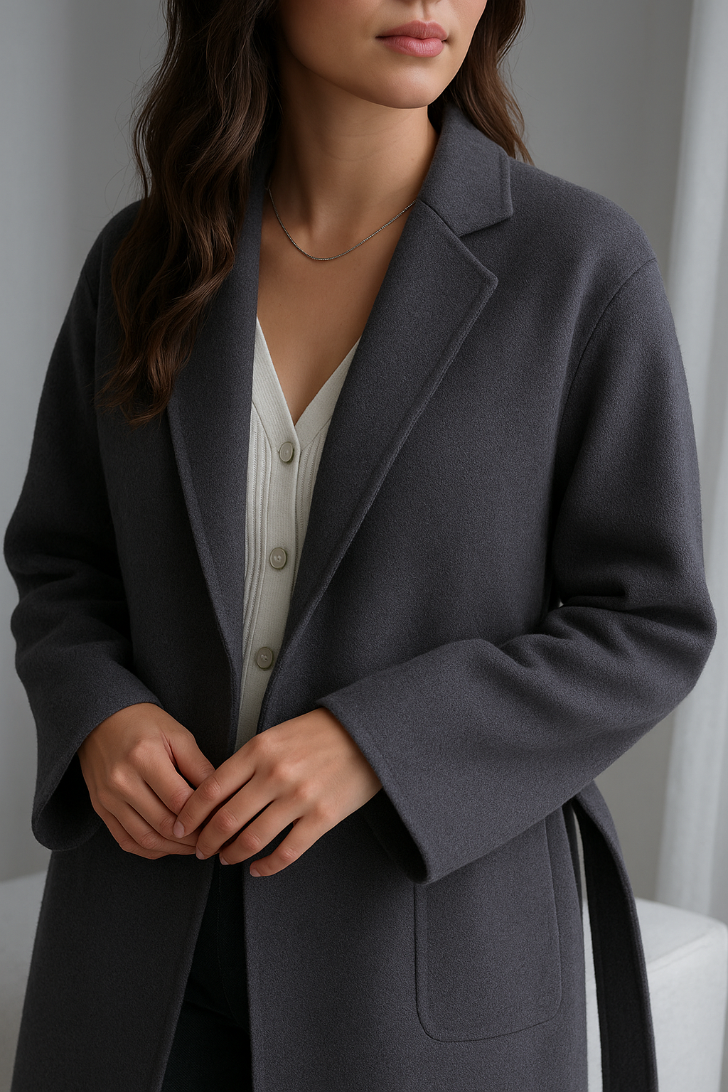 Autumn & Winter Temperament Korean Wool Coat for Women – Elegant