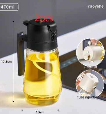 470ML Glass Olive Oil Sprayer & Dispenser – 2-in-1 Spray & Pour Bottle