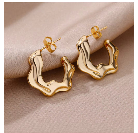 Retro Geometric Stainless Steel Earrings For Women
