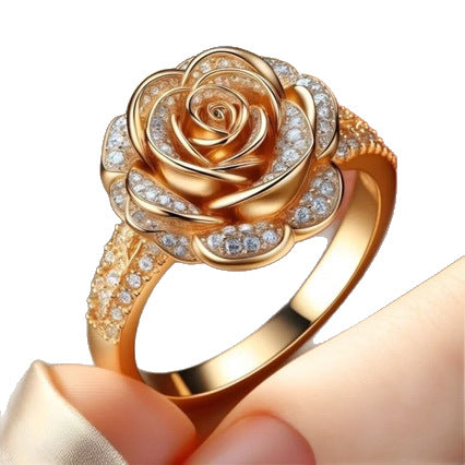 French-inspired Luxury Fashion Rose Ring