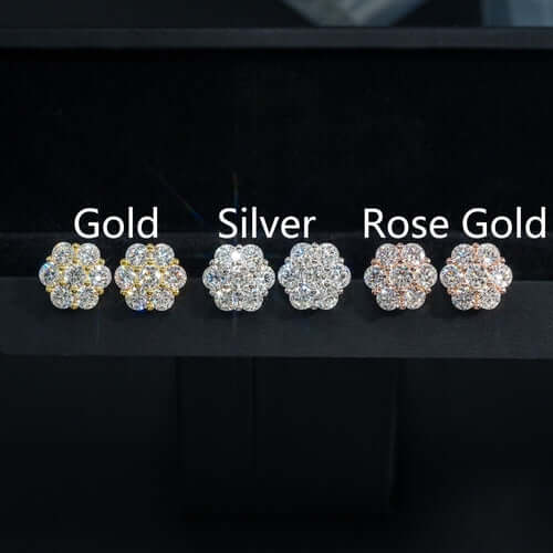  LuxeJewels™ – BloomAura Moissanite Flower Earrings