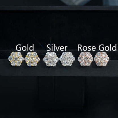  LuxeJewels™ – BloomAura Moissanite Flower Earrings
