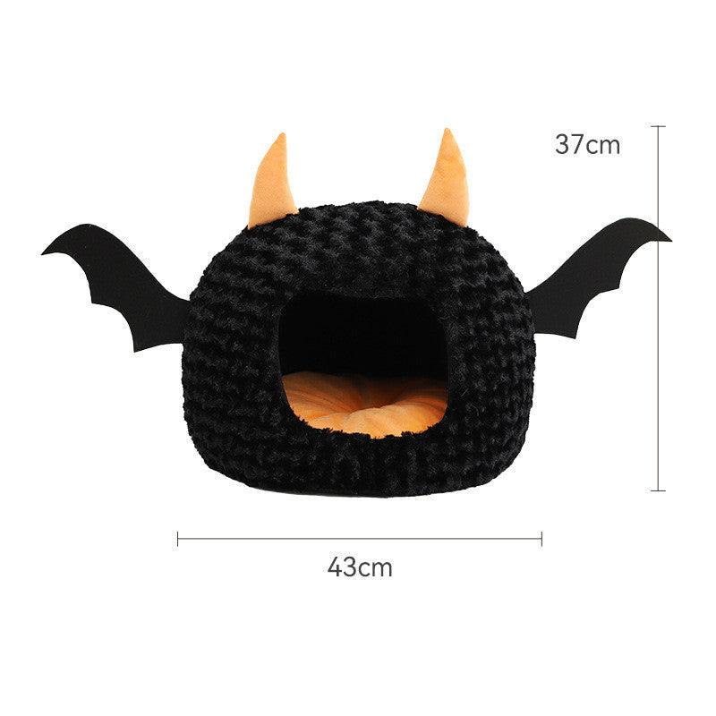Cozy Halloween Devil Den Pet Bed