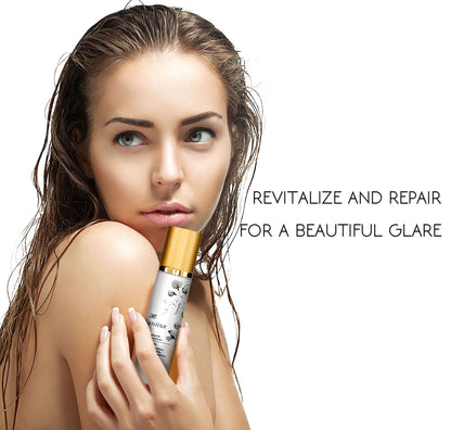 Cleansing Milk for Face and Eyes shown on a model with wet hair, promoting gentle cleansing and hydration.