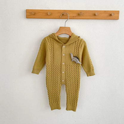 Autumn Arrival Unisex Baby’s Solid Color Geometric Jacquard